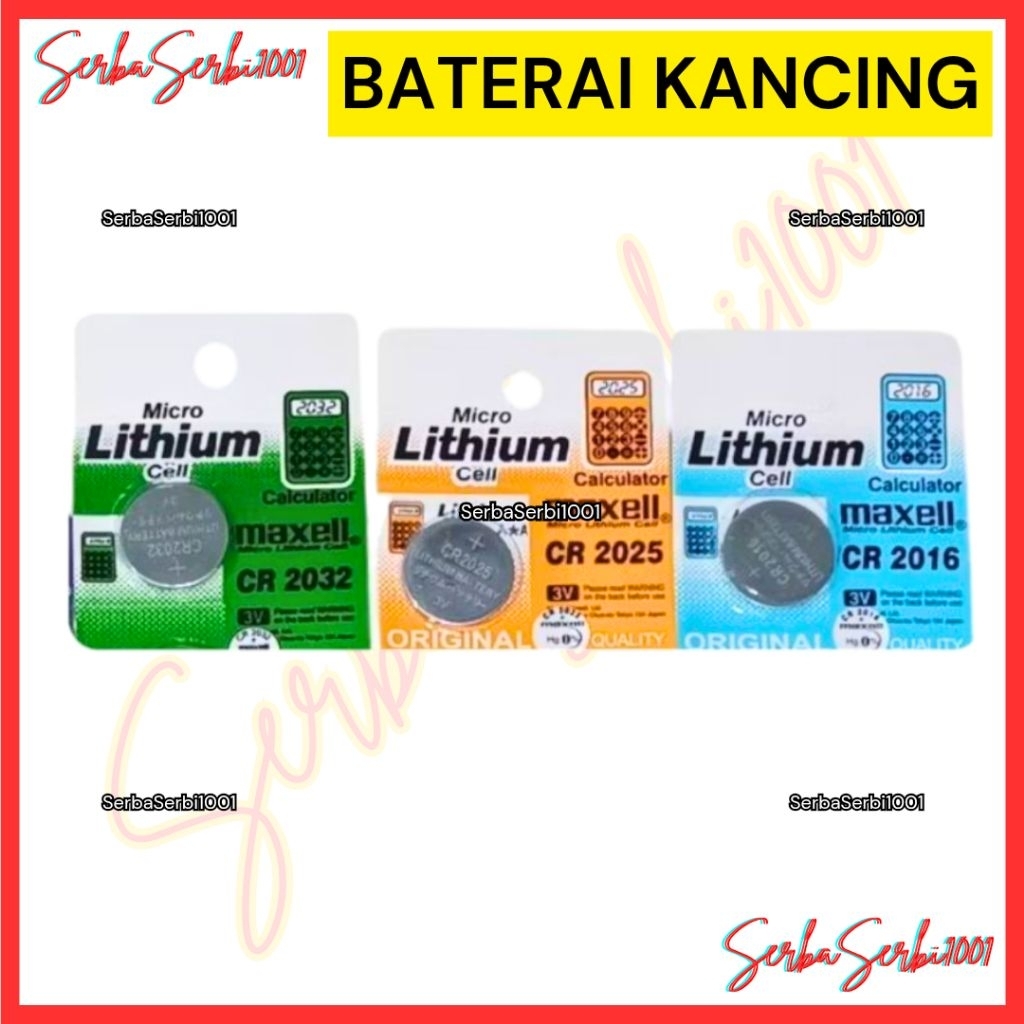 BATERAI KANCING MAXELL LR44 / LR41 / LR1130 / CR2016 / SR626SW / CR2032 / SR621SW / CR2016 / SR920SW