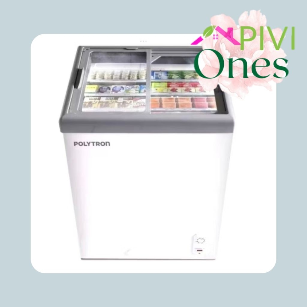 Polytron Freezer Box Chest Freezer Pintu Geser Kaca PCF129 Garansi Resmi