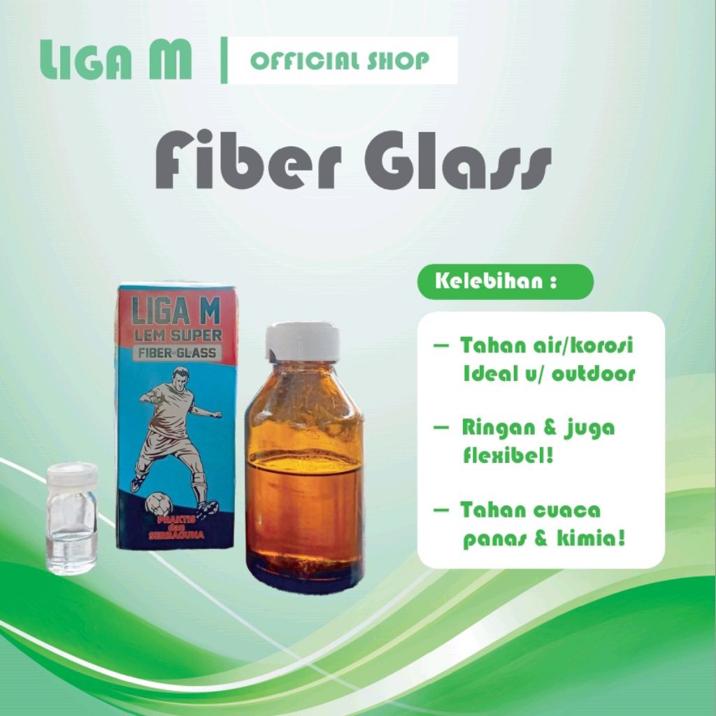 Lem Fiber Glass Liga M / Lem + Serat Fiber / Serat Kaca Fiber / Fiber Kaca Kualitas Utama
