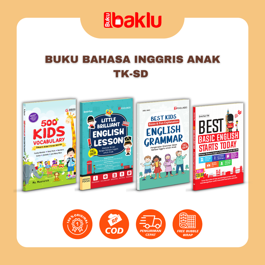 Buku Bahasa Inggris Anak (Untuk TK - SD) : Belajar Kosakata & Percakapan Dasar - PIXELINDO