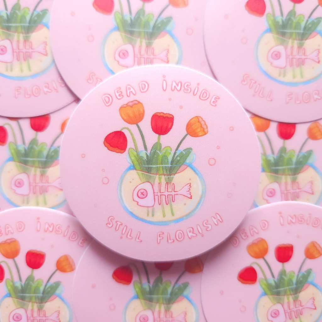 

Dead Inside, Still Florish Die Cut Sticker