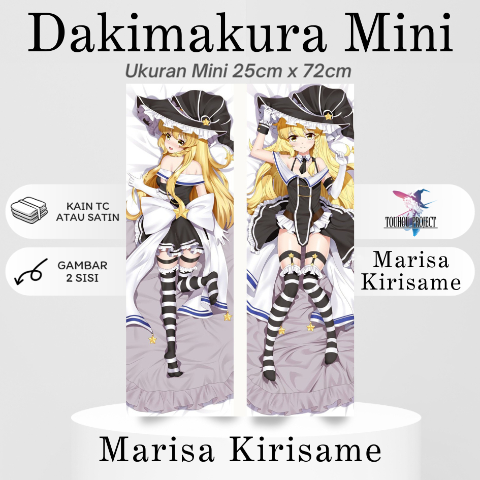 DAKIMAKURA Mini MARISA KIRISAME Touhou Project - Sarung bantal Mini Waifu Anime Toho Project