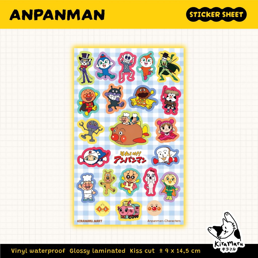 

Anpanman Sticker Sheet / Deco Sticker Japan Waterproof / Sticker Journal Aesthetic