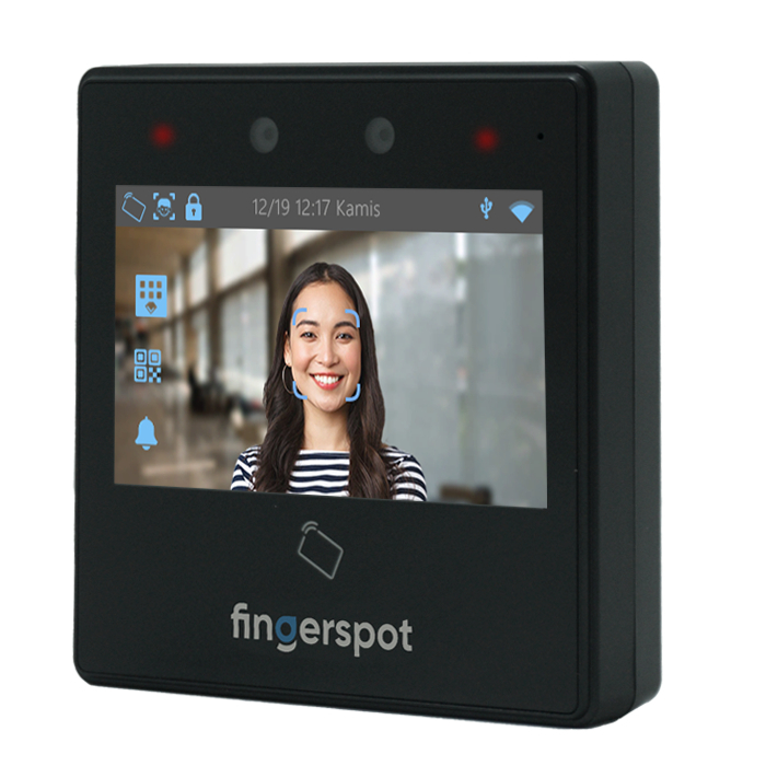 Mesin Absensi Wajah Fingerspot Vida W-2411M absen multi face kartu support online fio dan lokal LAN 