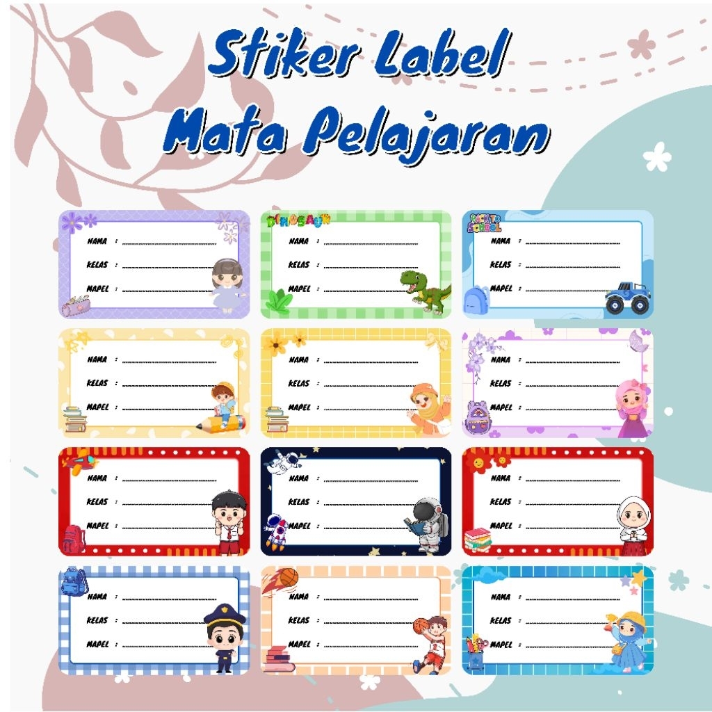 

(Isi 10pcs) StikerLabel Nama Buku Mata Pelajaran | Label Buku Sekolah