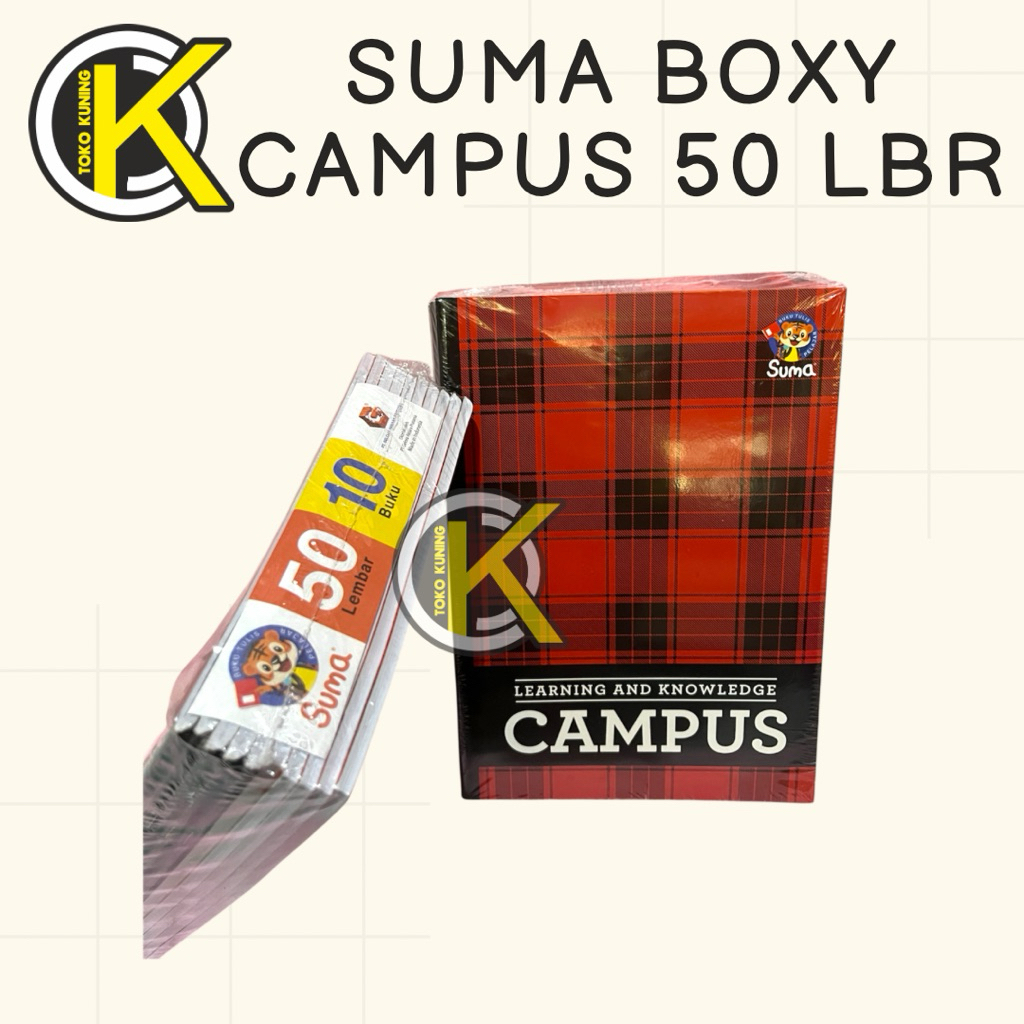 

(1 pak) Suma Buku Boxy Campus 50 lembar | Buku SMP | Buku tulis SMA