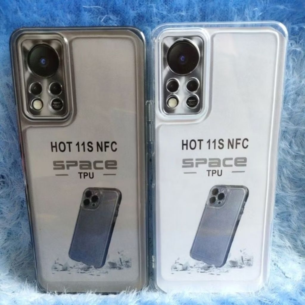 Softcase Casing Clear Hitam INFINIX 11S NFC Silikon Bening Transparan Pelindung Belakang Hp+Camera H