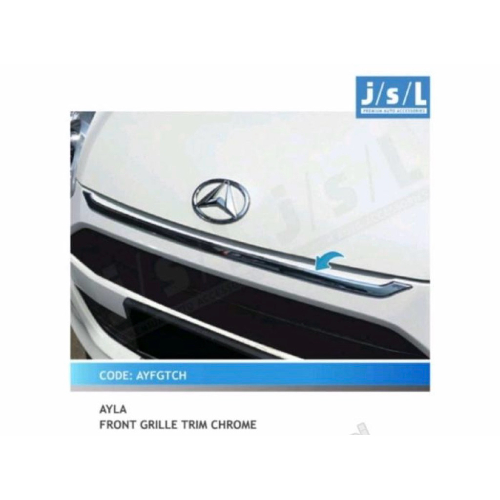 AYLA OLD 2010 2012 2014 2016 FRONT GRILL TRIM COVER CHROME SILVER LIST BUMPER DEPAN JSL