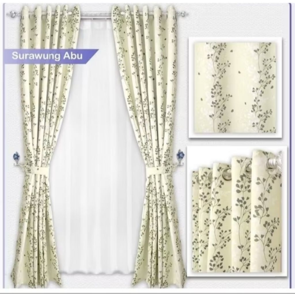 gorden minimalis gorden gorden smokring gorden motif surawung 2 warna abu dan hijau