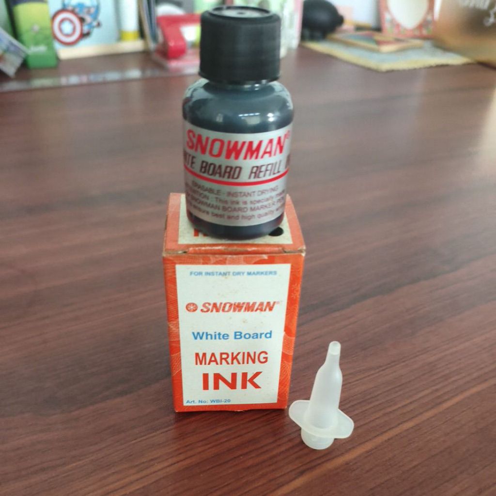 

SNOWMAN WHITE BOARD MARKING INK / TINTA ISI ULANG SPIDOL WHITE BOARD, HITAM, WBI-20