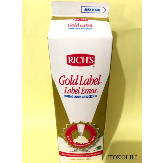 

Rich's Gold Label Whipping Cream | Rich's Label Emas | Rich's Gold Label Whip Topping