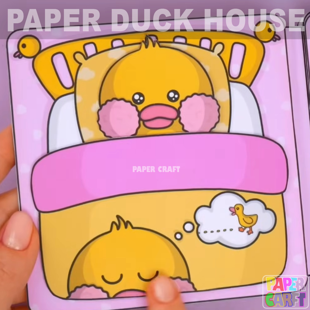 Rumah bebek paper duck house Lalafanduck Paper Doll House mainan kertas anak perempuan