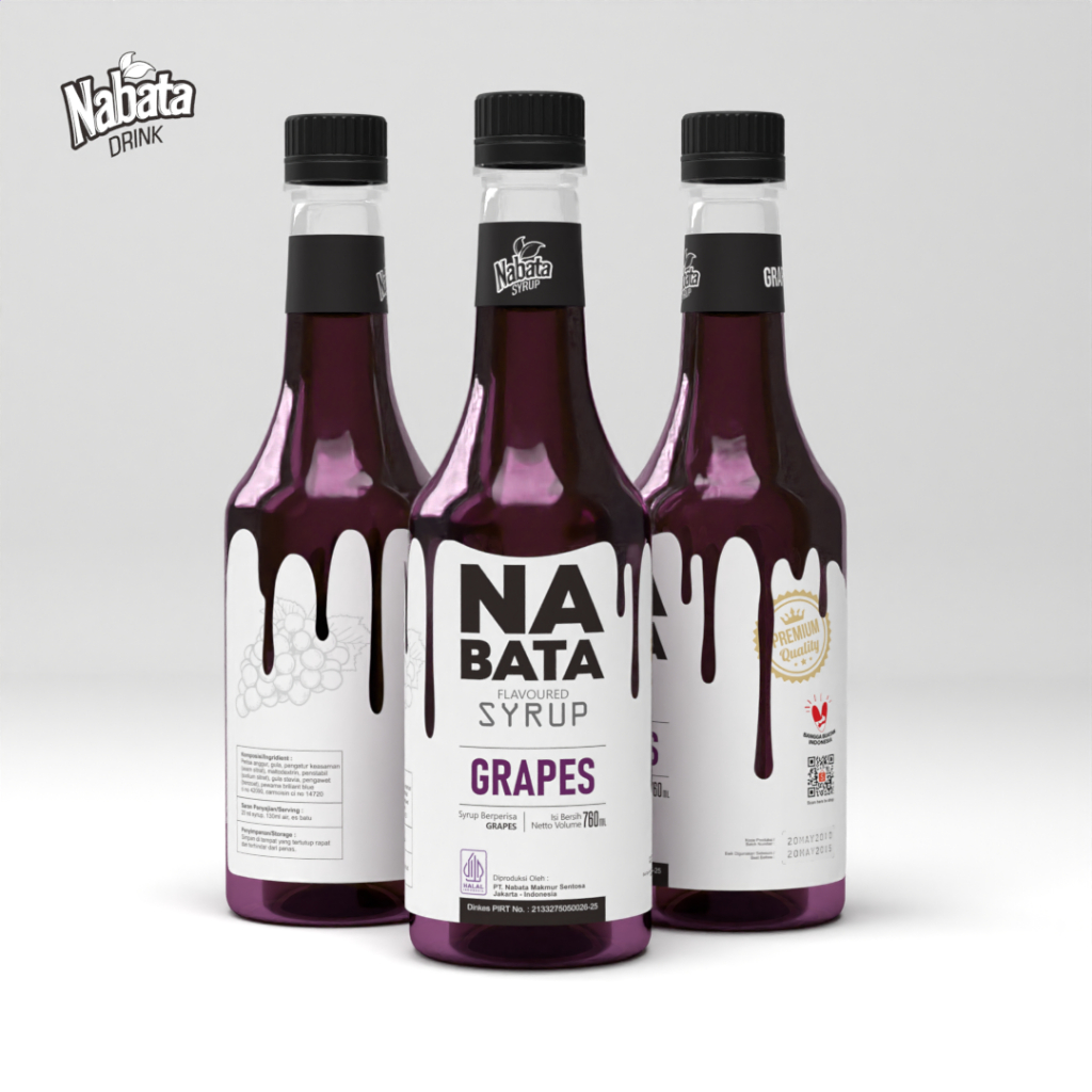 

Sirup Anggur Premium 750ml Nabata Drink - Syrup Grapes Untuk Cafe Restauran