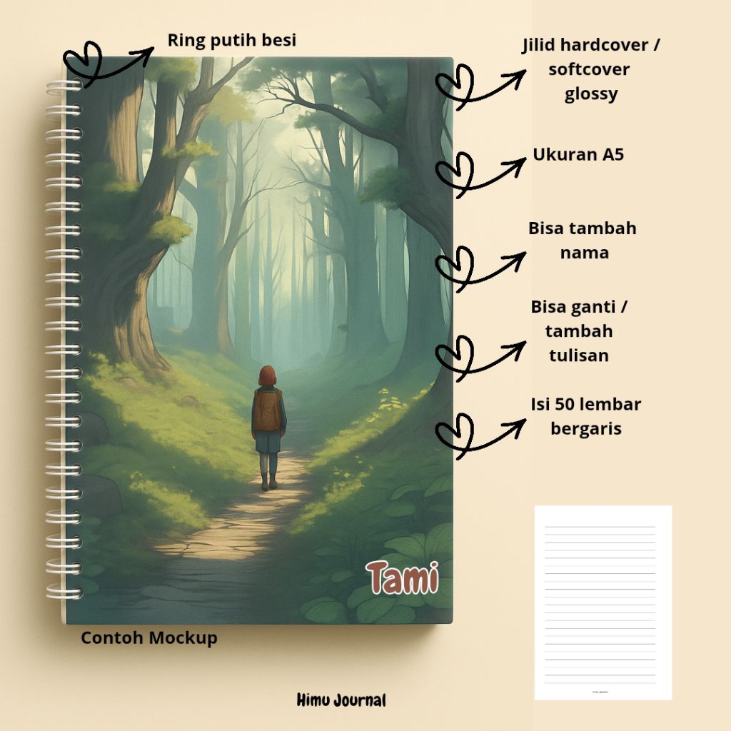 

Notebook custom tema dongeng himu journal hard cover ukuran A5