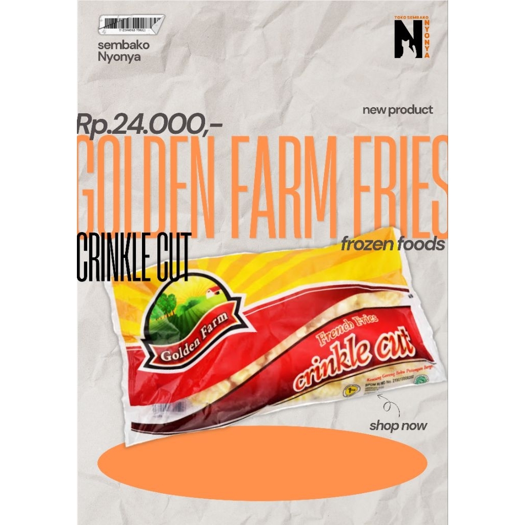 

GOLDEN FARM FRIES CRINKLE CUT 500 gr