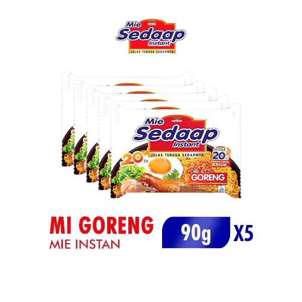 

Mie Sedaap Goreng Mie Instant 90 gram Isi 5 bungkus