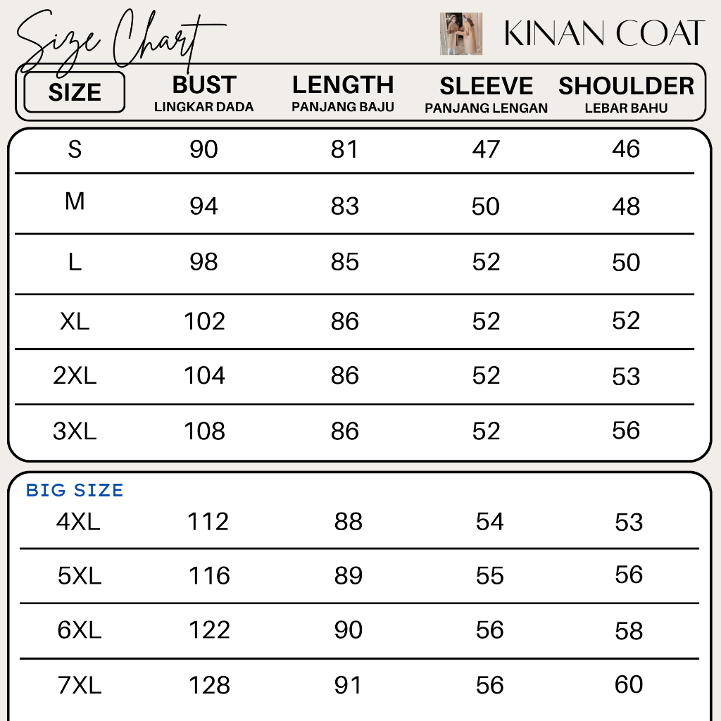 Terbaru Coat Wanita Kinan S-7Xl Mantel Wol Jaket Wool Winter Big Size Jumbo Import Korean Style