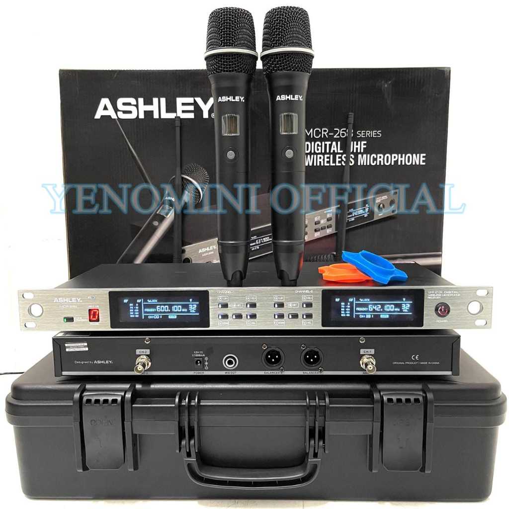 Mic Wireless Ashley MCR 268 Black Free Koper Original 2bh Microphone Wireless Ashley MCR268 Hitam Mc