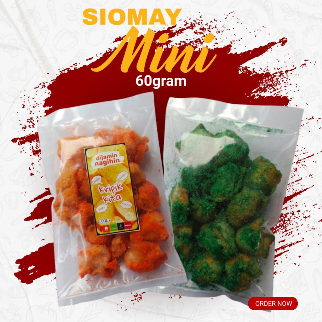 

Siomay Mini Kemasan 60gram Gurilem Cemilan Snack Jajan