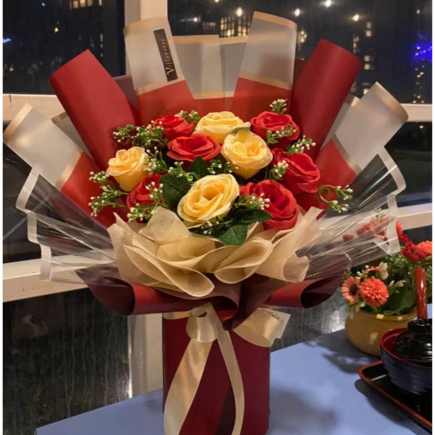 Viflowerss |  claire Medium Buket Bunga artificial bogor / bouquet bunga mawar