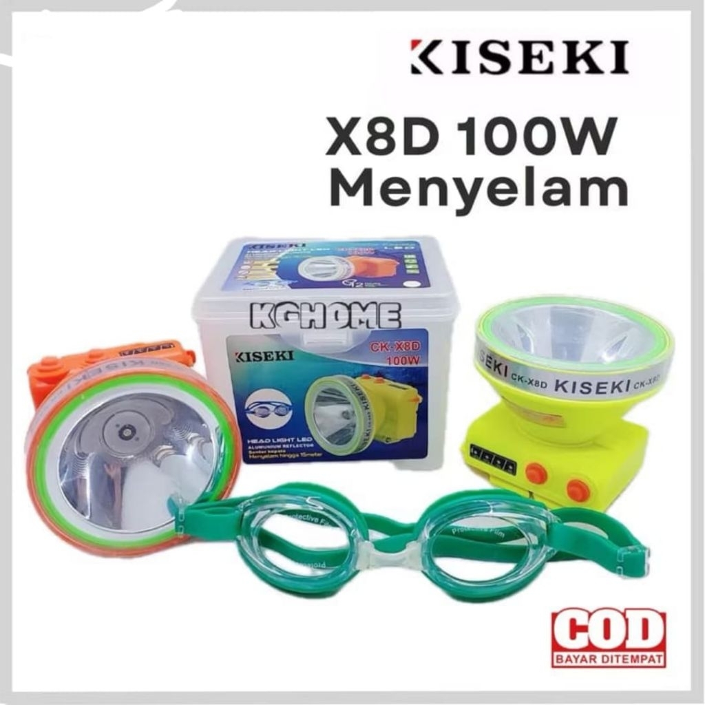 KISEKI SENTER KEPALA SELAM 100W CK X8D HEADLAMP DIVING ORIGINAL MENYELAM TAHAN AIR