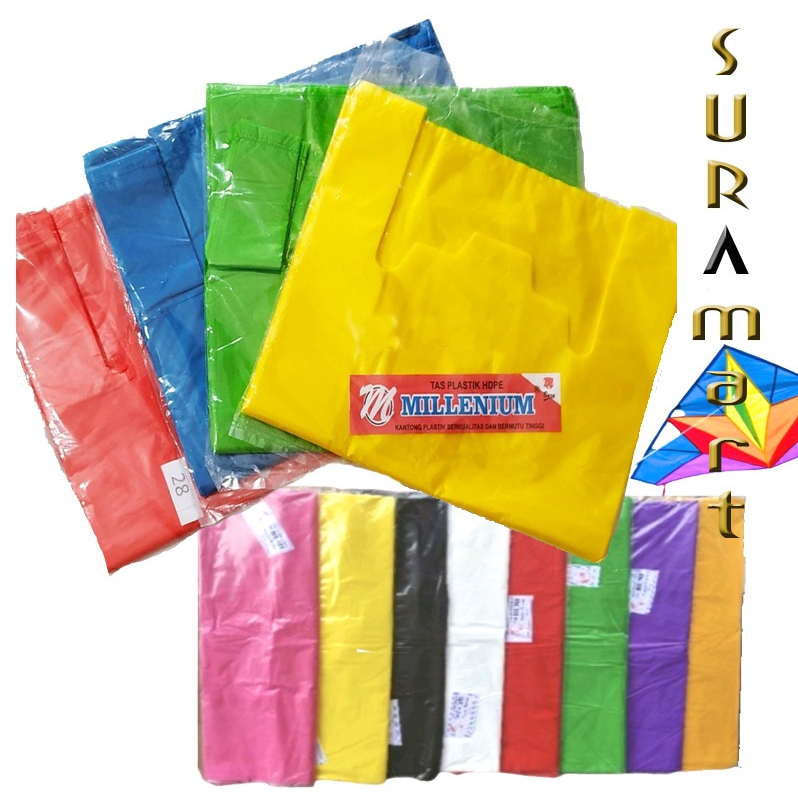 (1 pack x 20 pcs) KRESEK JUMBO Layangan Tas Plastik Kresek Warna Warni Kresek Layang Layang Murah da