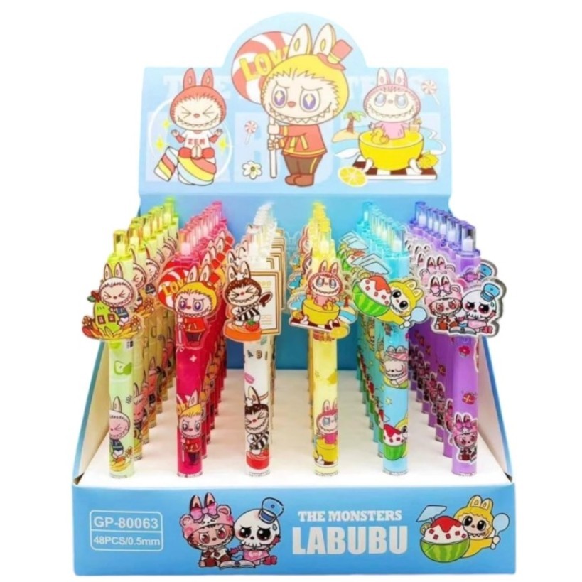 

(1box=48 pc) PEN SANRIO CLICK / PULPEN GEL CETEK MELODY KUROMI CINNAMOROLL LABUBU UNICORN KLIK