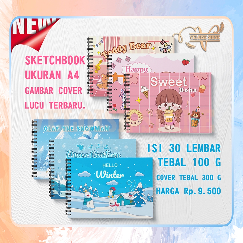 

VLSHINE Buku Gambar Anak Murah Ukuran A4 Drawing Book Sketchbook Drawing Tebal isi 30 lembar