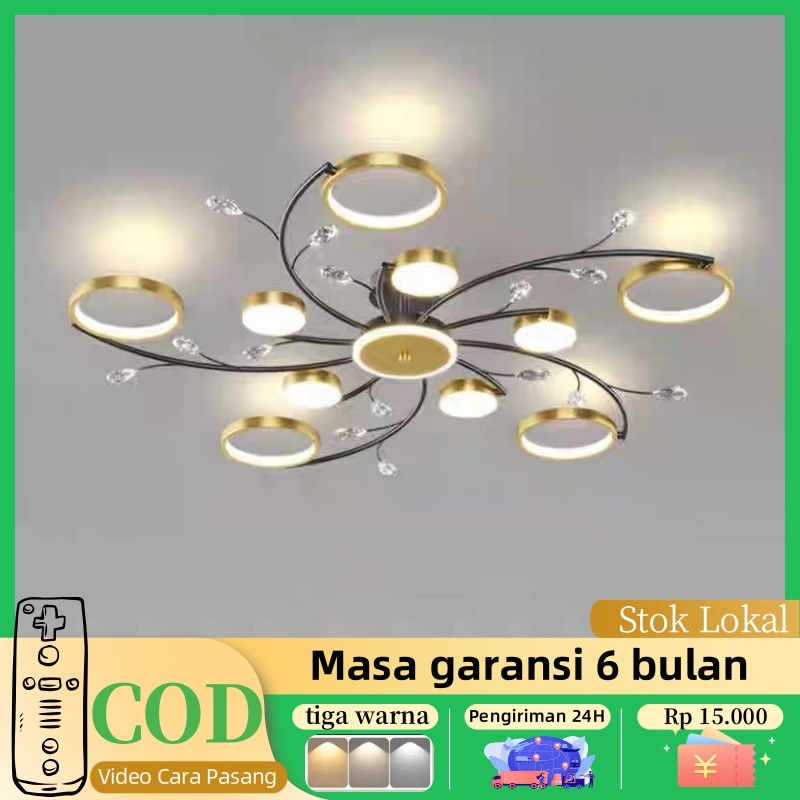 one_leaf lampu kamar aesthetic lampu gantung hias tamu ruang lampu plafon 3 warna led dekorasi minim