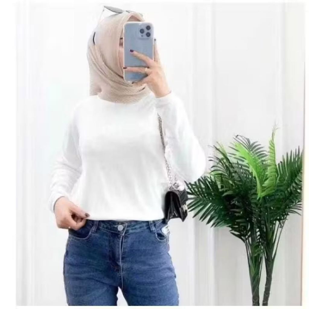 KAOS OBLONG WANITA RIB PREMIUM / KAOS WANITA LENGAN PANJANG / KAOS RIB PREMIUM LEMBUT TEBAL