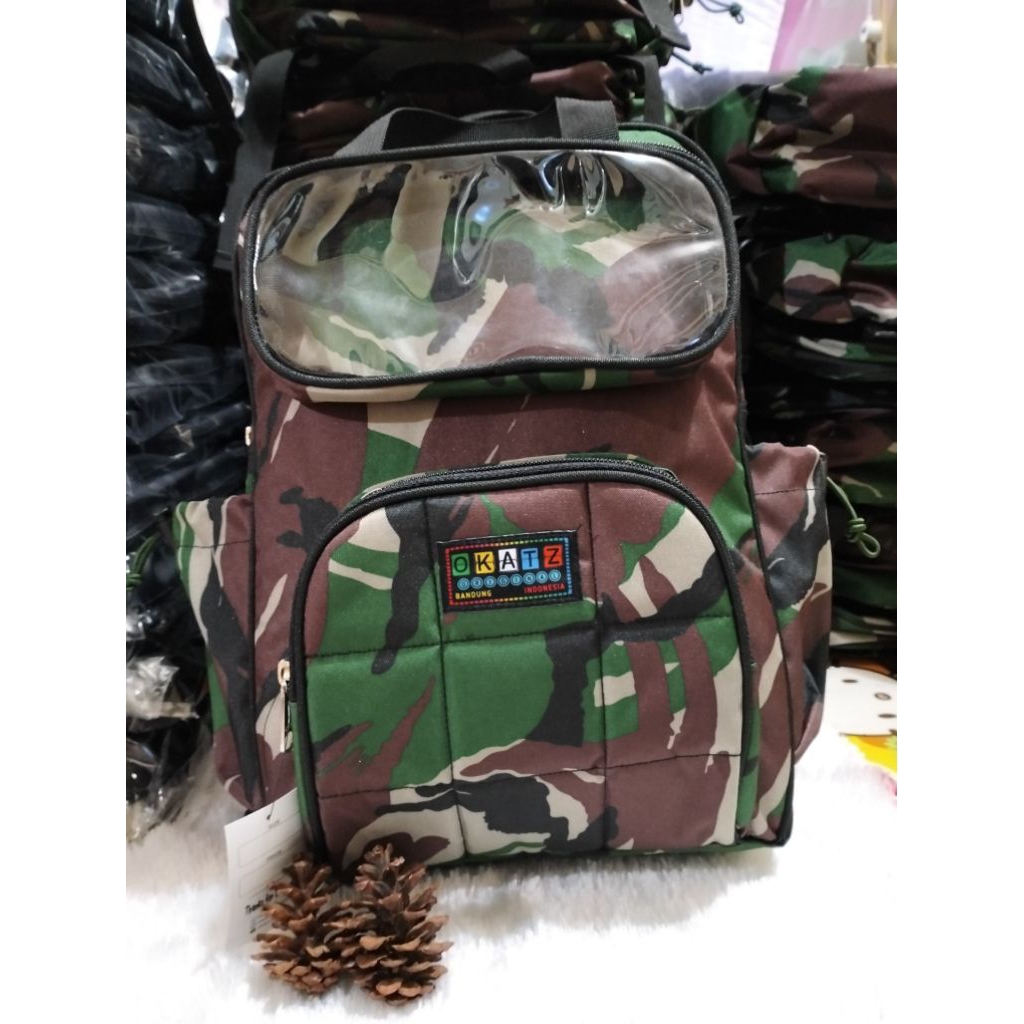 TAS RANSEL ANAK 4-6 Tahun /TAS SEKOLAH AK TK /RANSEL ANAK LAKI-LAKI LORENG MALVINAS /OKATZ MOO