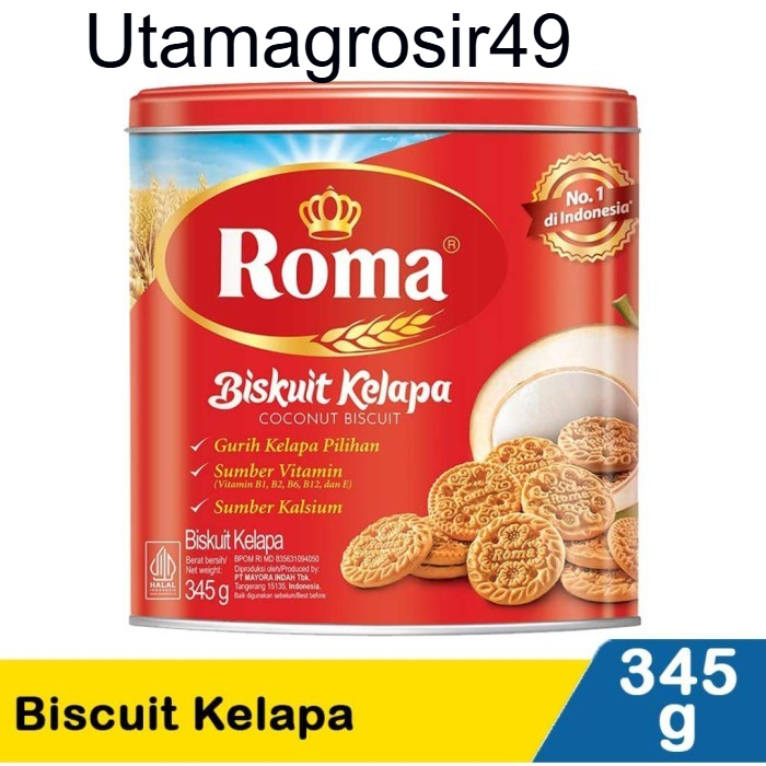 

Roma Biskuit Kelapa 345gr Coconut Biscuit Kemasan Kaleng Biscuits