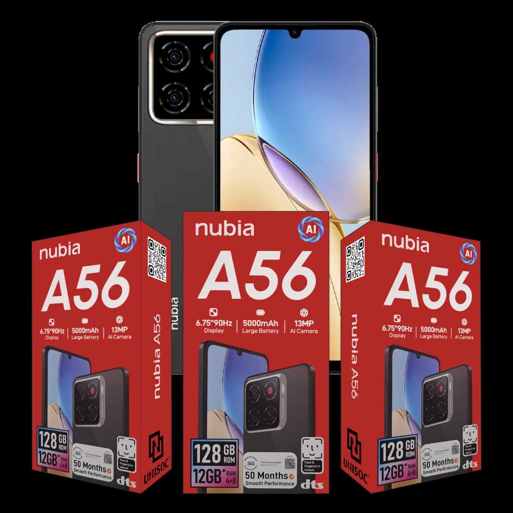 ZTE NUBIA A56 4+12GB, Smartphone Kamera AI 13MP Garansi Resmi