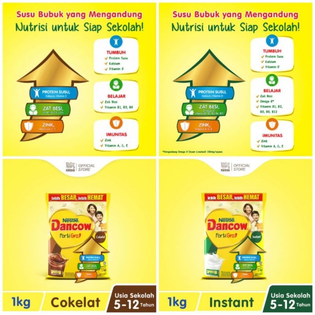 

[PAKET ISI 6] DANCOW Fortigro Instant / Instant Cokelat 1Kg (1000 gr)