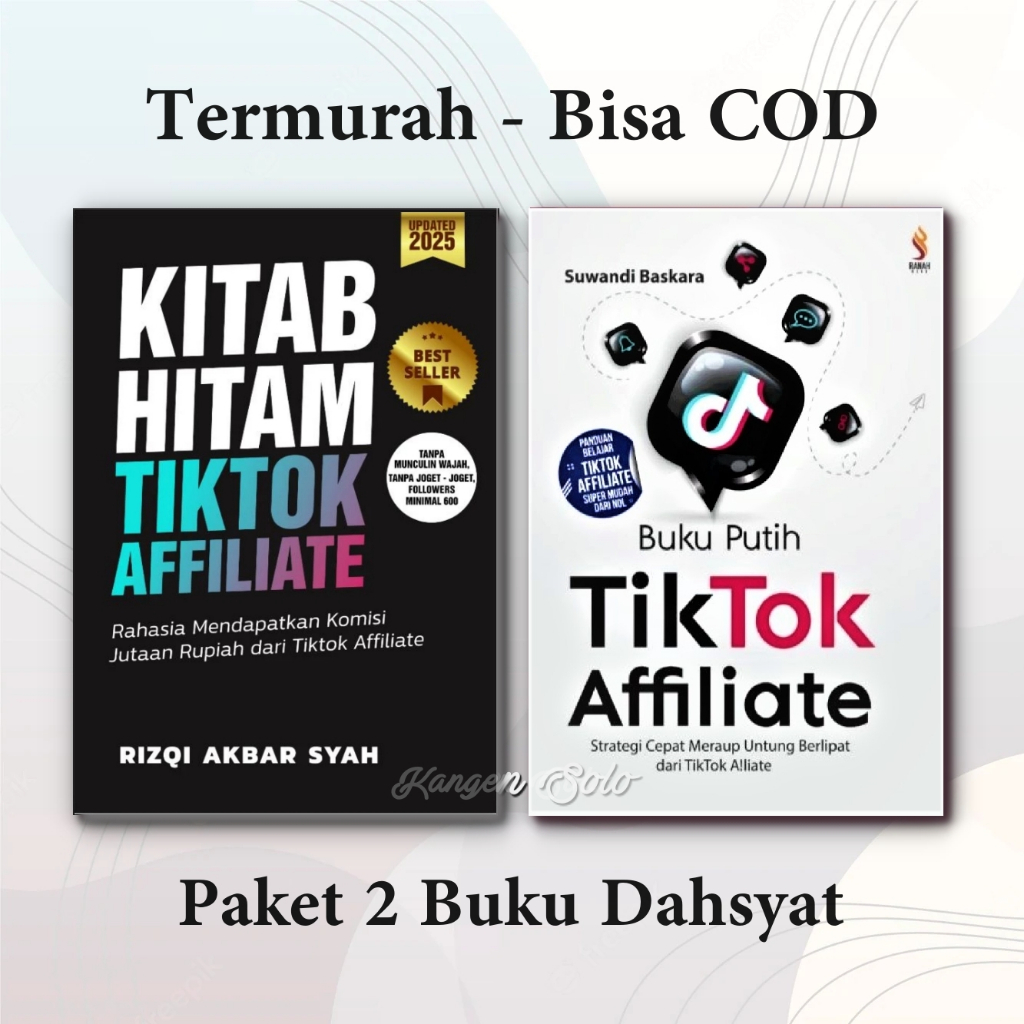 Paket 2 Buku Kitab Hitam Tiktok Affiliate dan Buku Putih Tiktok - Termurah