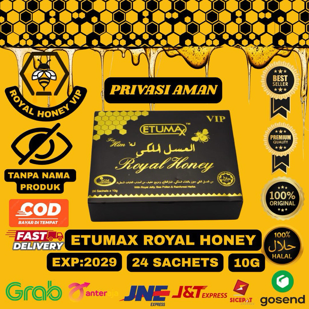 

Madu Etumax Royal Honey VIP for Him Original 1 Box = 24 Sachet