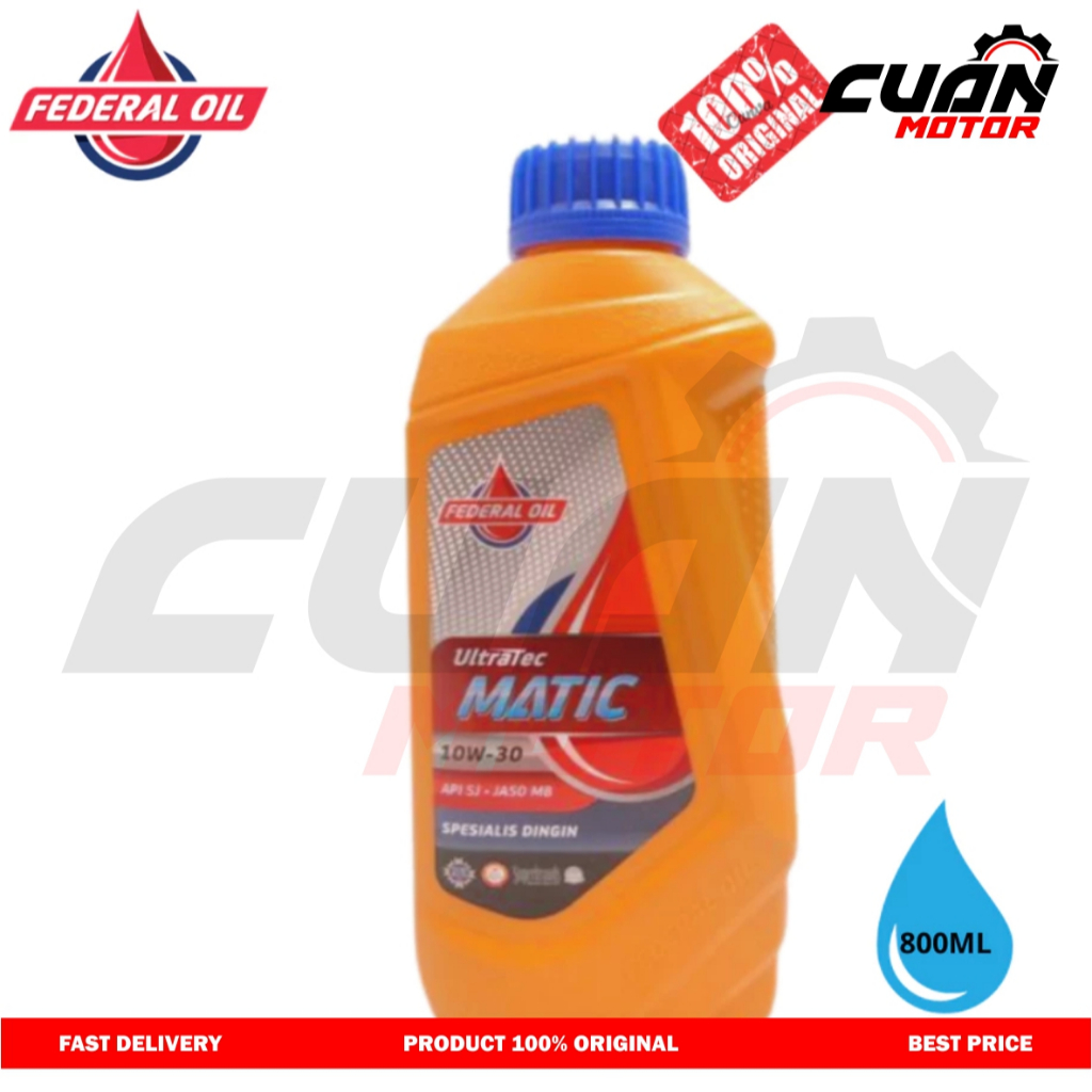 OLI MOTOR MATIC FEDERAL SUPREME FLICK ORANGE 10-30W 0.8LTR  OLI MATIC  OLI MATIC HONDA  OLI 4T