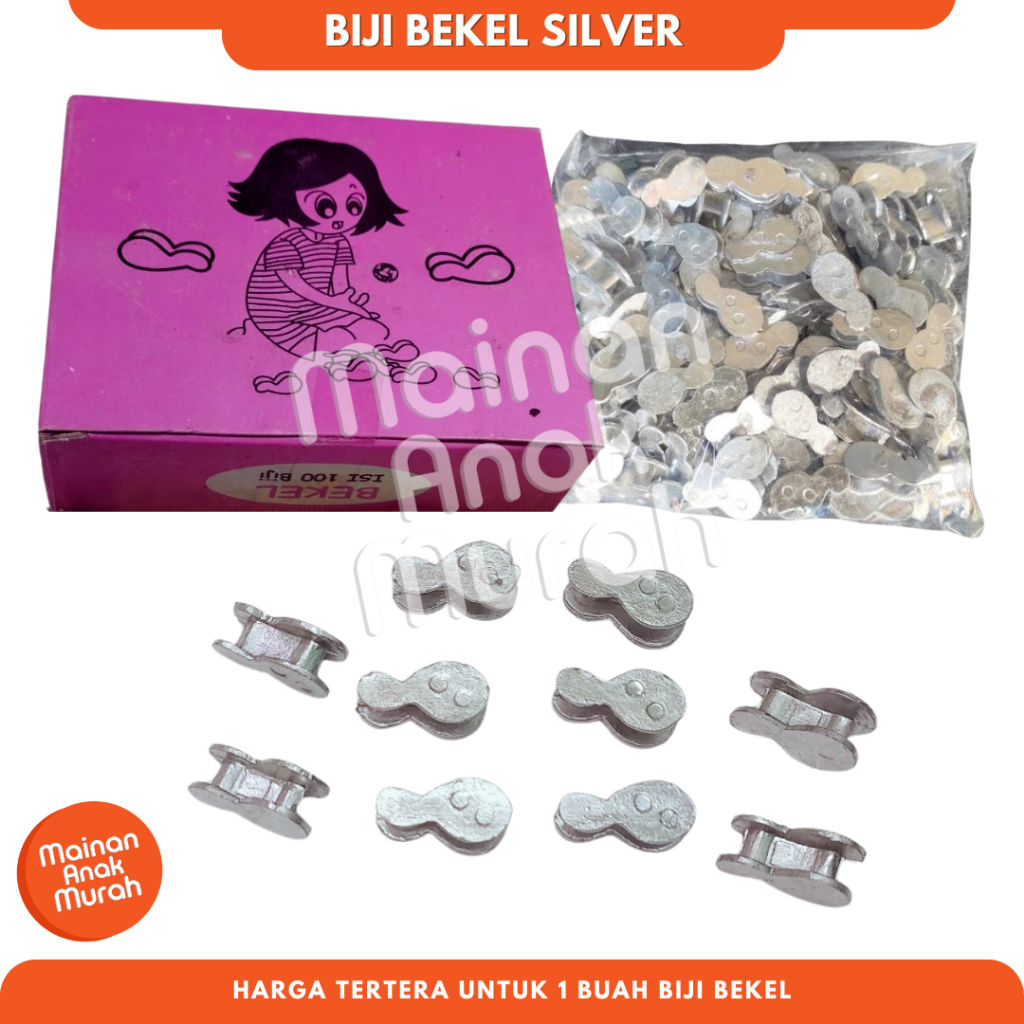 PER BUAH Biji Bekel Silver Putih Perak Pit Timah Kecik Besi Timah Mainan Edukasi Jadul Jaman Dulu Tr