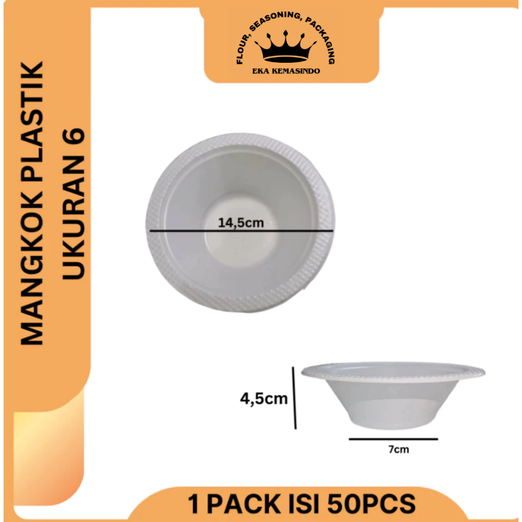 Mangkok Plastik M7 |Mangkok Bubur plastik|Mangkok Mika M6|Mangkok Bubur Ayam|Mangkok Mika isi 50pcs