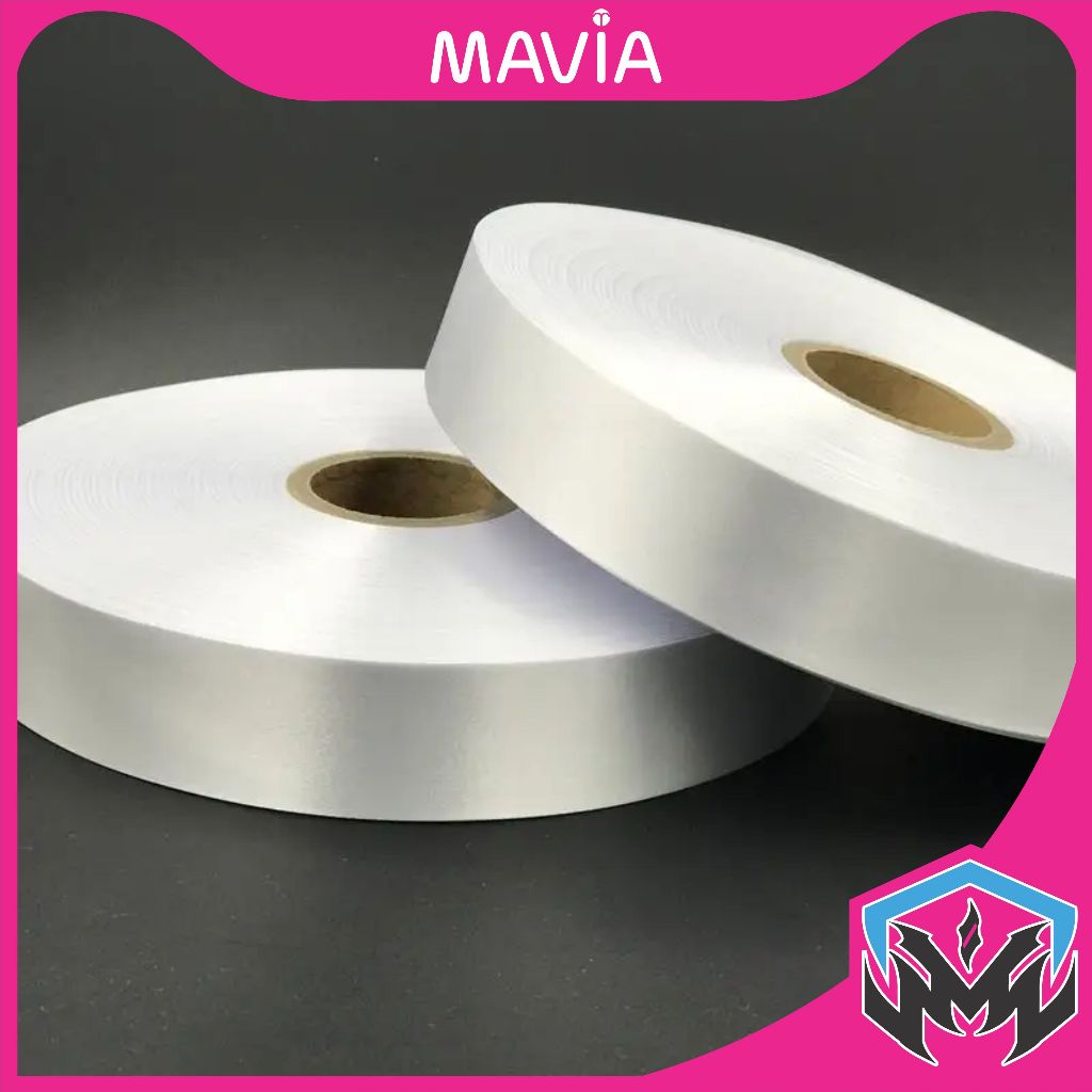

LABEL SATIN POLOS/ BAHAN SATIN UNTUK LABEL 2.5 CM | SATIN PUTIH 2.5 POLOS