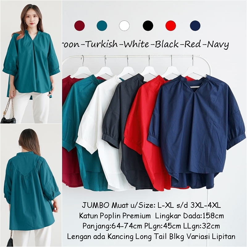 Baju Atasan White Blouse Wanita Putih Kerja Kantor Blus Top Kemeja Cewek Remaja Casual Formal Katun 