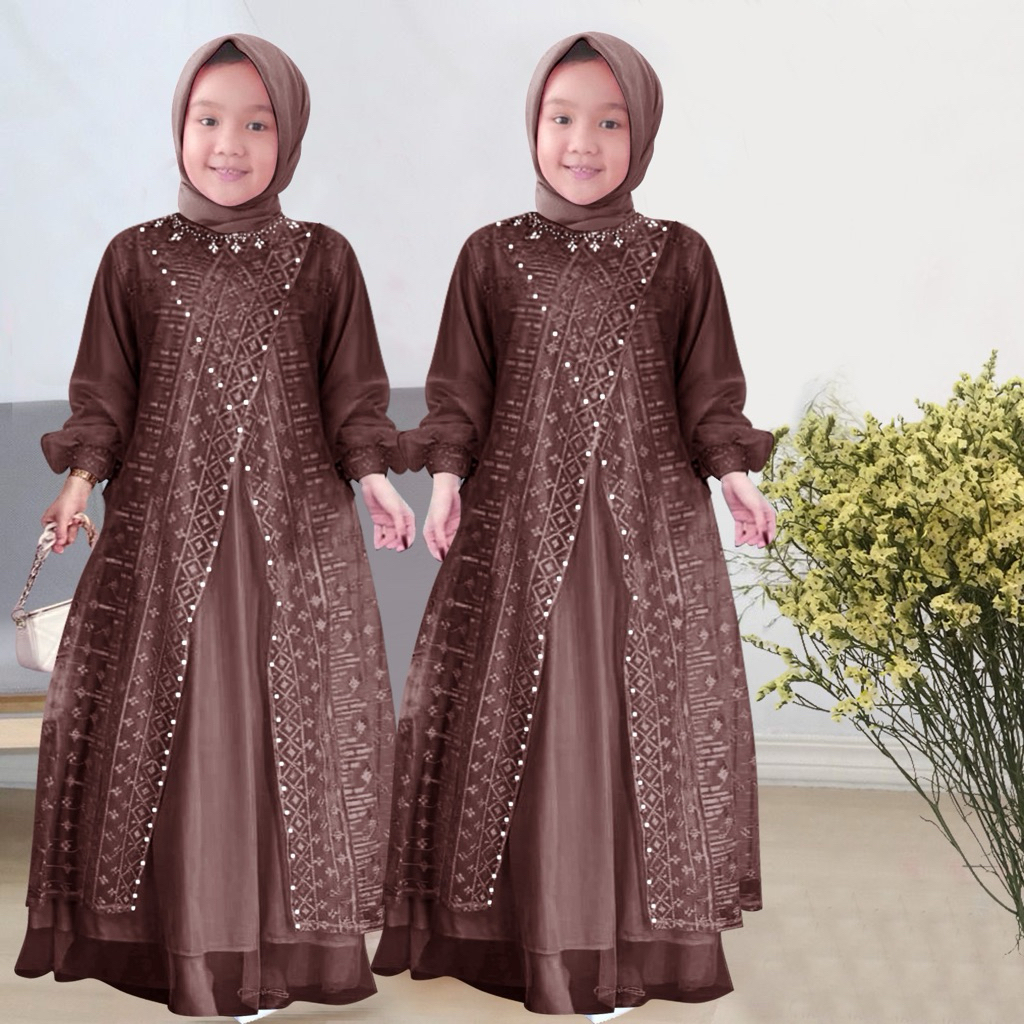 Baju Muslim Dewasa Gamies Idul Fitri Gsmis Model Rompi Hamis Pengajian Longdress Jamis Dress Kondang