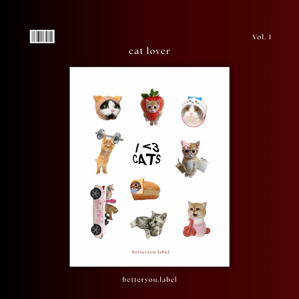 

Premium esthetic 3D Sticker/Stiker “Cat Lover” Vol. 1
