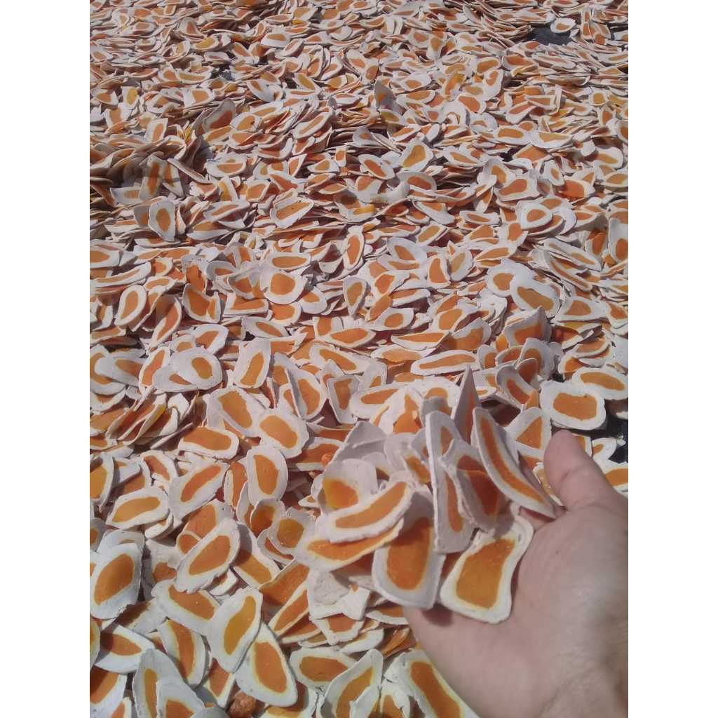 

Kerupuk Telur Asin Murni , full Kering