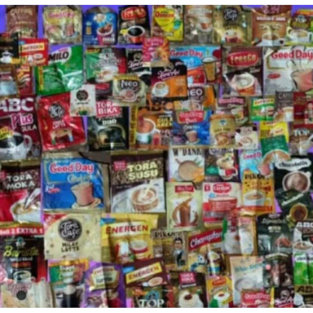 

bungkus kopi bisa campur bisa per produk kemasan bekas per 100pcs + bonus 15pcs