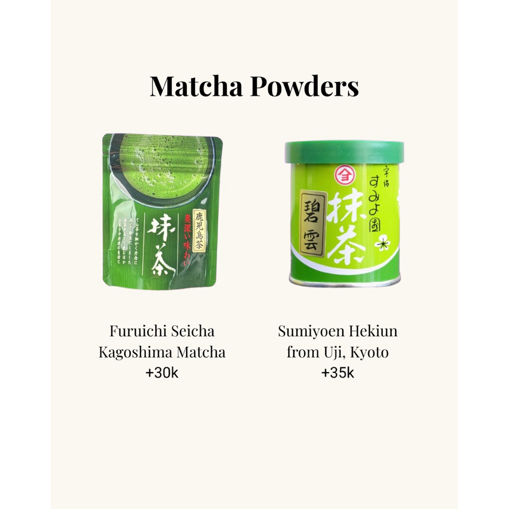 

Matcha Drinks from Vami House seasonal menu