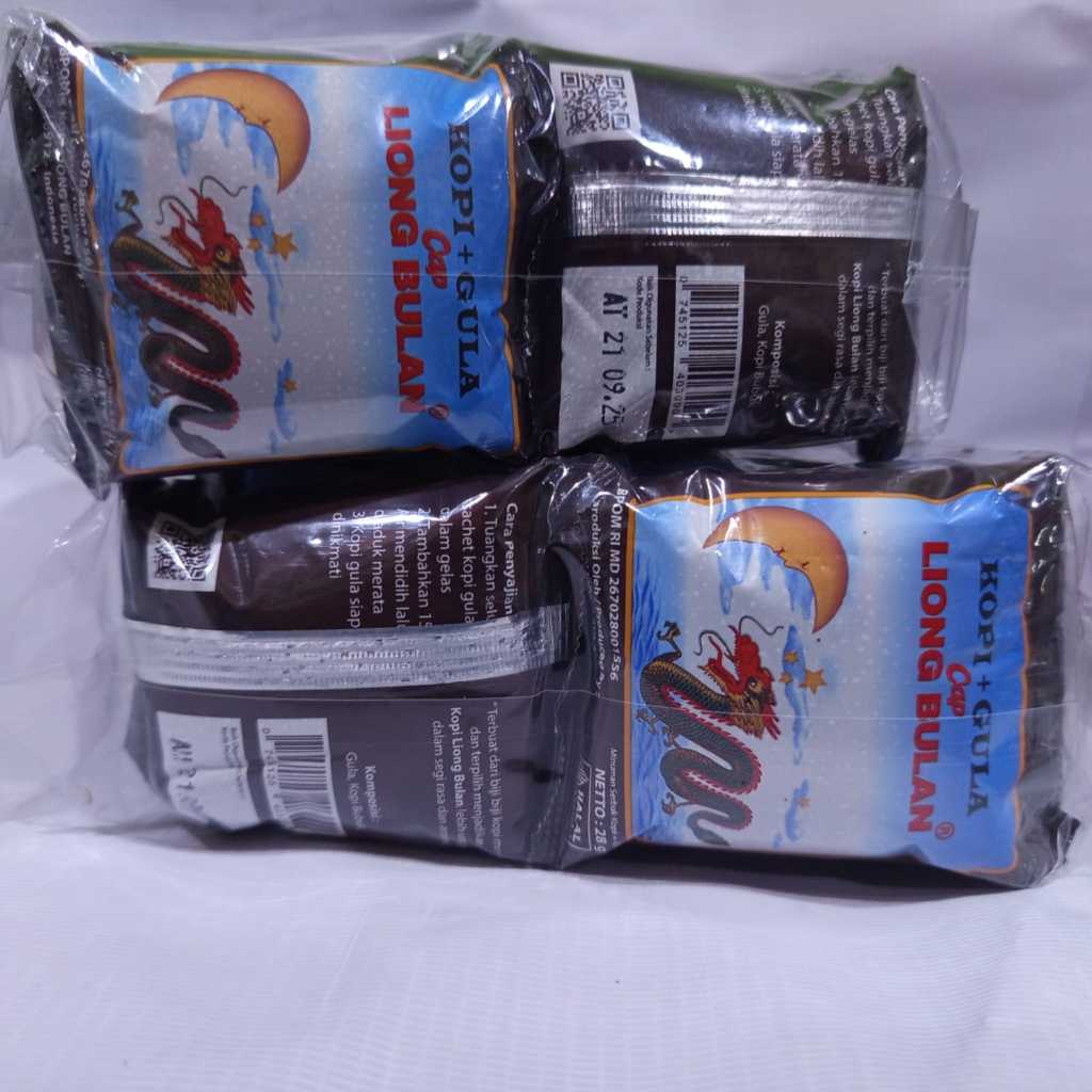 

Kopi + gula cap liong bulan asli isi 2 renceng/ 20 sachet termurah