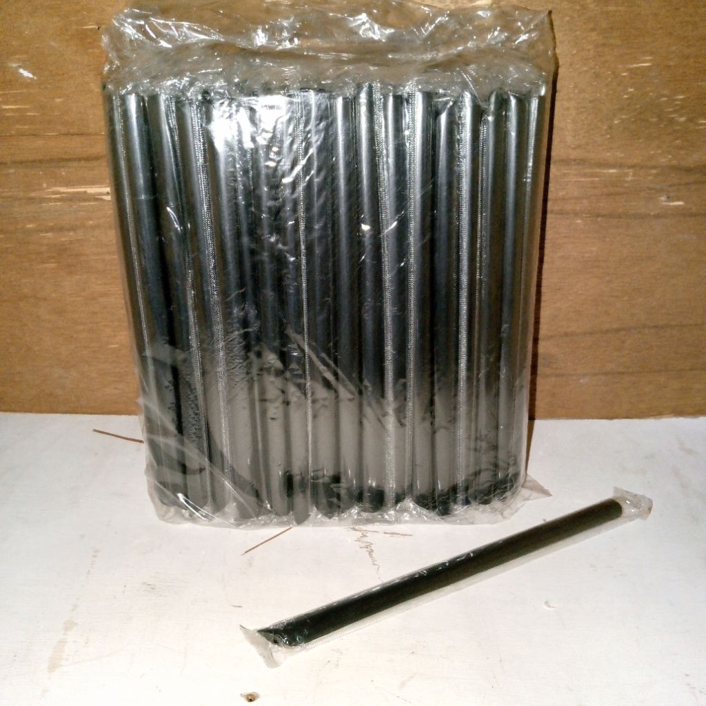 Sedotan Boba hitam/ sedotan Boba/ sedotan hitam bungkus plastik/ sedotan besar hitam