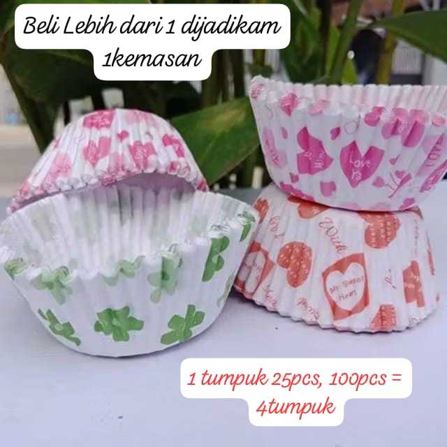100pcs Cup Kertas Roti Kukus Cup Onde Onde