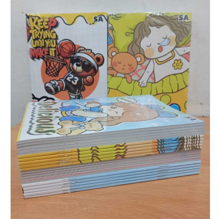 

BUKU TULIS SA PENDEK 1PACK ISI 10PCS ISI 50 LEMBAR MOTIF RANDOM